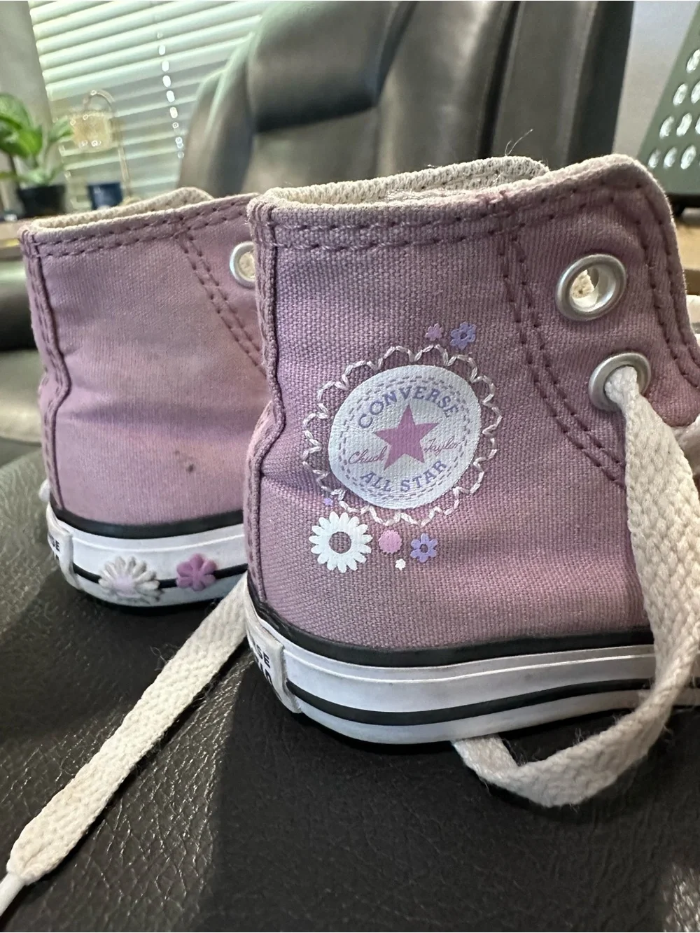 Converse Kids High-Top Canvas Sneakers in Lavender